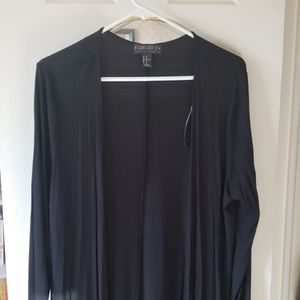 Long black duster cardigan